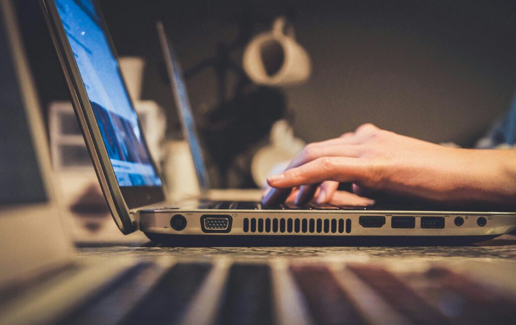 person using computer